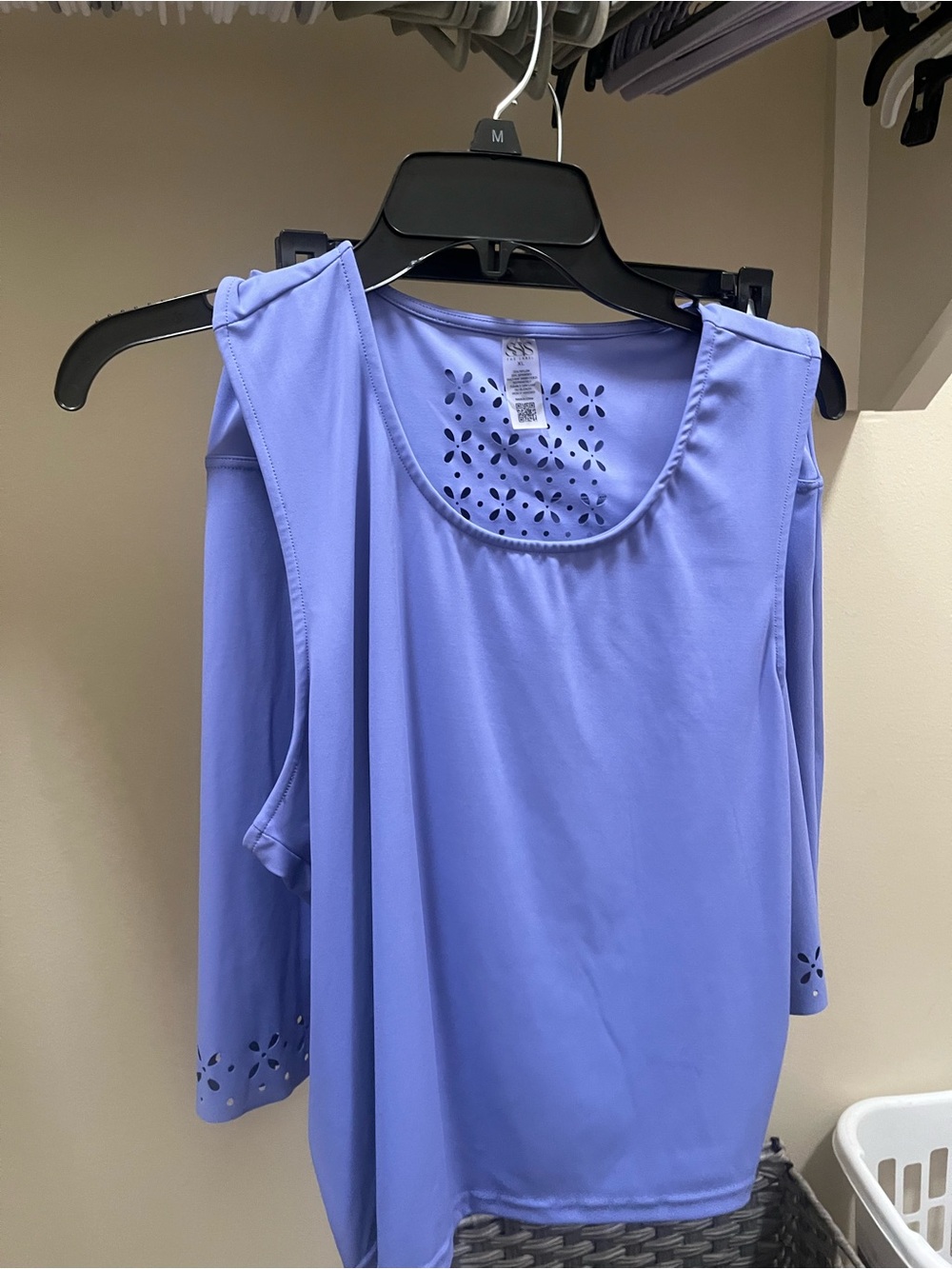 Lavender Laser-Cut Scoop Neck Tank Top